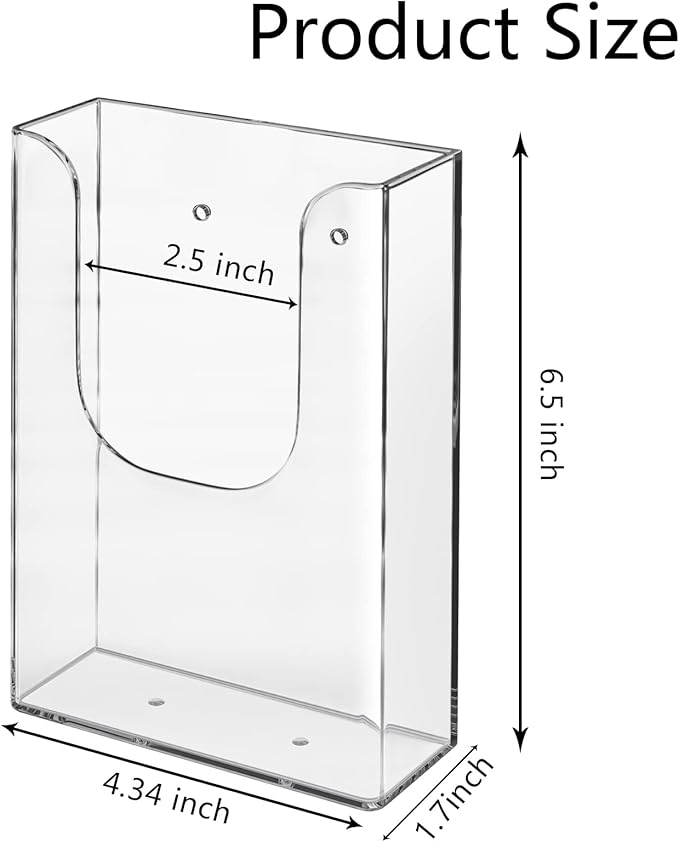 zavekia Brochure Holder, 4 x 6 Inches Brochure Holder Wall Mount Literature Holder Clear Flyer Holder Wall Mounted (6 pack)