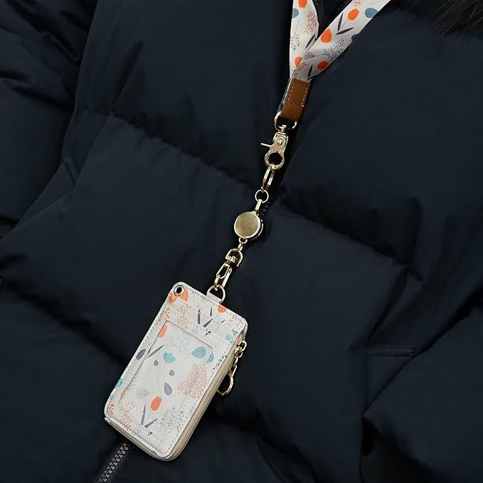 2 Pack Retractable Keychain, Retractable Badge Holder with Cord and Carabiner Key Chain, Badge Reel for Id Card Holders Women Nurse Teacher Student (Silver, Bling Purple)