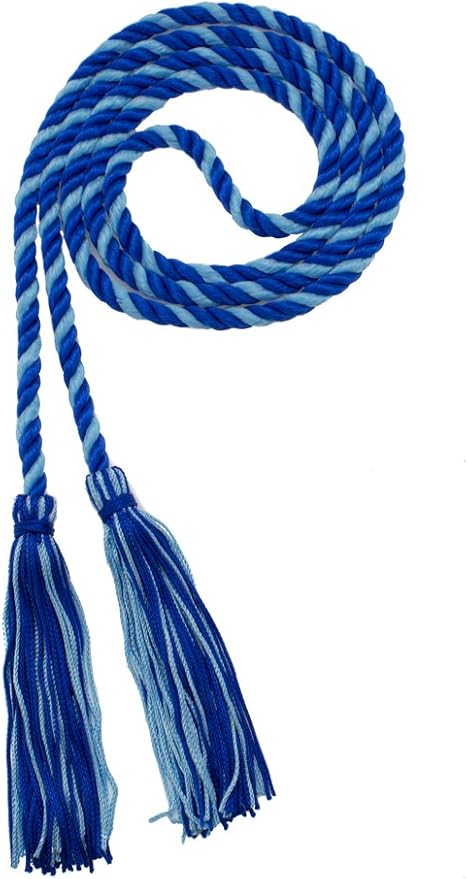 Tassel Depot Graduation Honor Cord - Royal/LT Blue - Every School Color Available - Made in USA