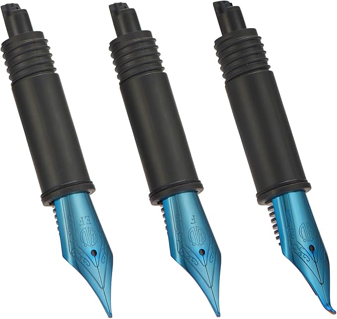Set of 3 Hongdian Fountain Pen Blue Nibs (Fine, Extra Fine and Bent Nib) for Black Forest 1850, 1851, M2, 1843, 6013, 517D, 517S, 525,H1, H3, A3, 1843 and 920 Series