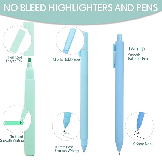 XKDOUS Bible Study Supplies Journaling Kit for Women, Bible Study Kit, 12 Pastel Bible Highlighters and Pens No Bleed, 75 Laminated Bible Tabs, 2 Bible Bookmarks and More