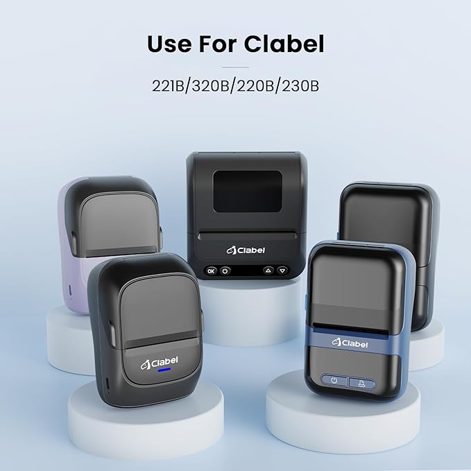 CLABEL 50 x 40mm (1.97'' x 1.57'')-180 Labels/Roll,6 Rolls Labels Multi-Purpose Thermal Stickers Papers Self-Adhesive for Business/Logo/File/Jar/Gift Sticker Labels (White)