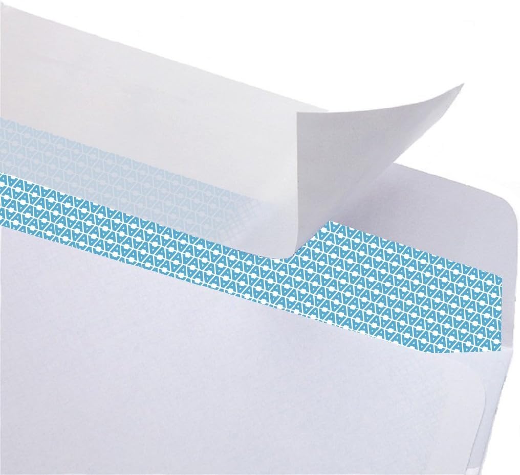 40#10 Security Tinted Self-Seal Envelopes - No Window, EnveGuard, Size 4-1/8 X 9-1/2 Inches - White - 24 LB - 40 Count (34140)