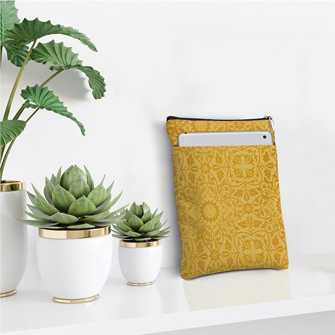 Vintage Flower Book Sleeve Book Lovers Gifts Autumn Style Waterproof Book Cover Book Accessories Book Covers for Paperbacks Book Pouch Book Protector with Front Pocket for Women Girls Readers Friend