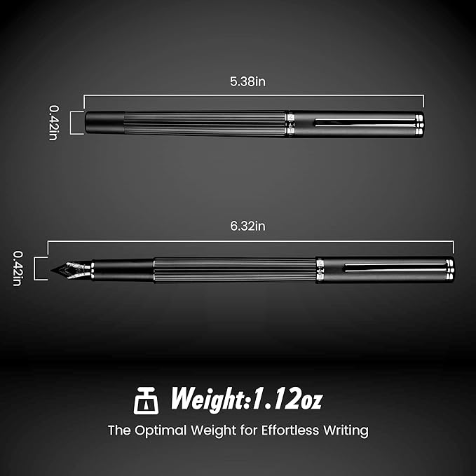 JINHAO Fountain Pen Extra Fine Nib, Includes Ink Cartridges & Converter, Perfect Weight, Optimal Flow, No Skips