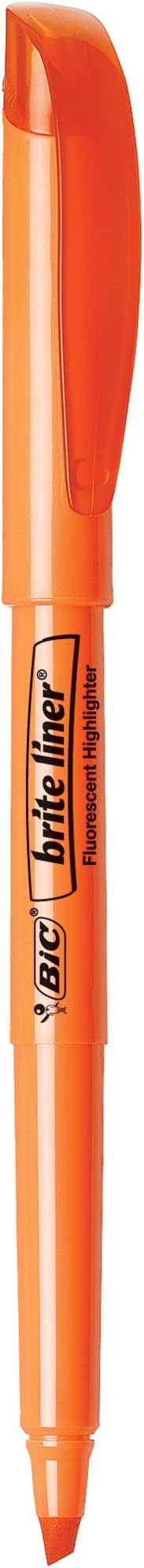 BIC Brite Liner Highlighters, Chisel Tip, 12-Count Pack of Orange Highlighters, Ideal Highlighter Set for Organizing and Coloring
