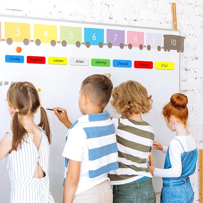 Dry Erase Magnetic Labels 3.1x1.2 Inch, Reusable Magnetic Labels for Whiteboards Locker School Classroom Office Home,Pack of 40