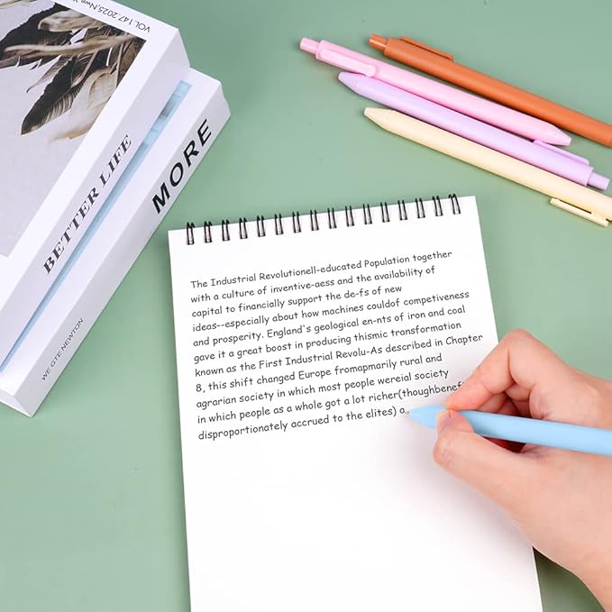 AUAUY Retractable Gel Pens, 15PCS Cute Retractable Quick Dry Gel Ink Pen, Cute Pens 0.5mm Medium Point Black Ink Quick Drying for Writing Drawing Journaling Note Taking School Office Home