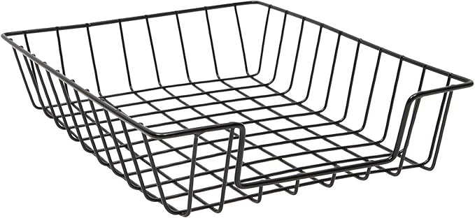 Wire Desk Tray Organizers for Letter-Size Paper, Black Baskets for Classroom (3 Pack)
