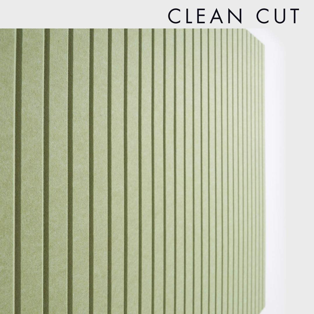 Large Cork Boards for Walls Black Felt Alternative - Slat Wall Paneling, Bulletin Board Tiles for Home Decor, Push Pin Corkboard Organizer for Office or Classroom-12-Pack Panel Kit (Avocado)