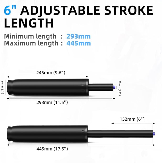 Sytopia Office Chair Cylinder Replacement - Heavy Duty Pneumatic Gas Lift Piston for Desk Chairs and Gaming Chairs - Universal Fit (11.5" ~ 17.5")