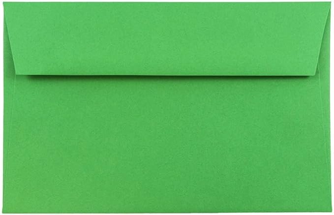 JAM PAPER A9 Colored Invitation Envelopes - 5 3/4 x 8 3/4 - Green Recycled - Bulk 500/Box