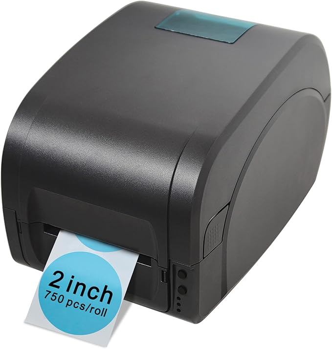 Hybsk 2 inch Circle Color Direct Thermal Stickers Shipping Labels for Barcodes,Name Tag,DIY Logo Design,QR Code–Compatible with Zebra,Rollo,Munbyn,and More-750 pcs per roll(2 inch,Light Blue)