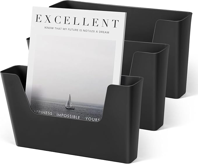 YOHOM No Drilling File Holders (Matte Black 3)