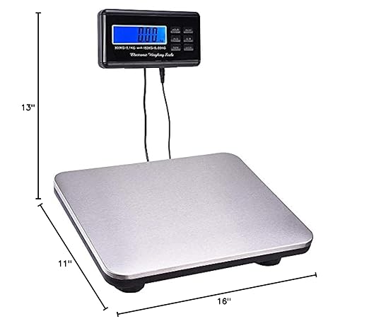 660lbs Postal Scale LCD Digital Scale Floor Platform Scale 300kg Capacity for Shipping Weighing