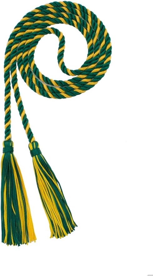 Tassel Depot Graduation Honor Cord - DK Green/Gold - Every School Color Available - Made in USA