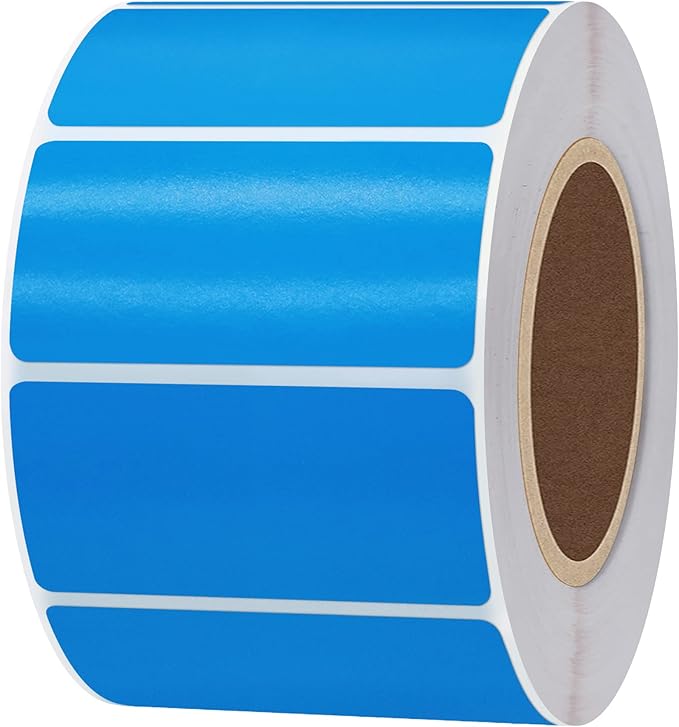 Hybsk 2x1 inch Color Direct Thermal Labels for Shipping, Barcodes, Address, Compatible with Rollo Label Printer & Zebra Desktop Printers,(2"x1",Blue)