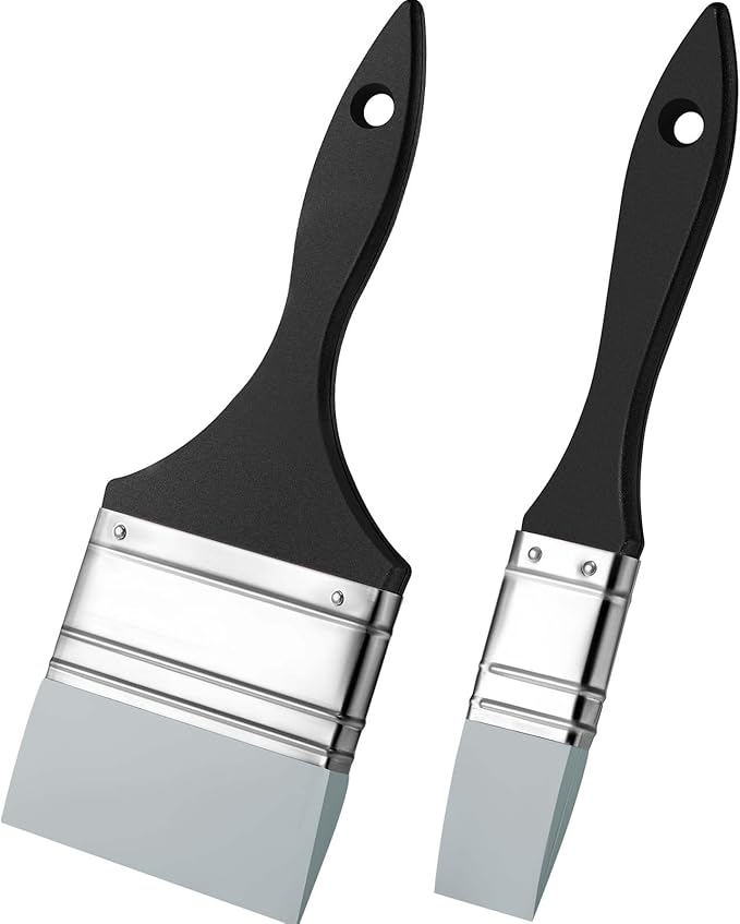 Outus 2 Pieces Silicone Painting Brush Color Shapers for Painting Color Shaper Tool Pointed Edged Solid Flat Flexible and Water Based Drawing Tool for Move Remove Acrylic Paints(1 Inch, 3 Inch)