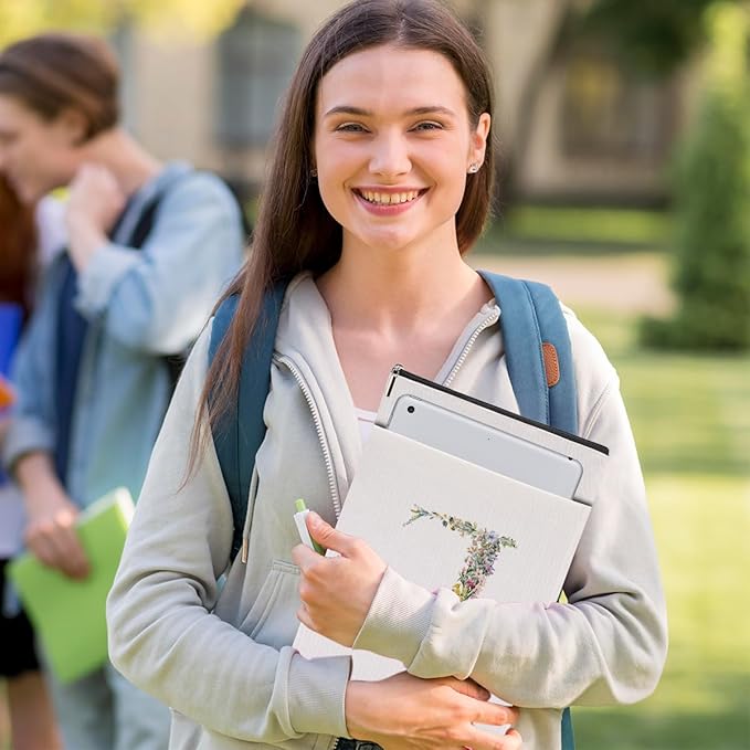 Monogrammed Book Sleeve Floral J Initial Book Pouch Book Accessories Book Lovers Gifts Waterproof Book Cover Book Protector Bookish Gifts Personalized Gifts for Women Girls Readers Bride Bestie