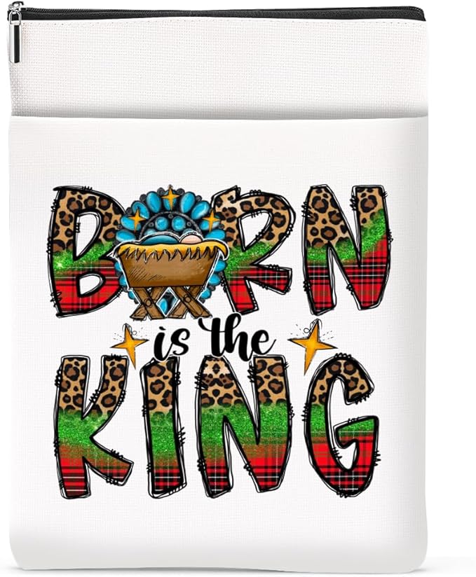 Inspirational Western Faith Christian Gifts Book Sleeve Book Cover Religious Cowgirl Accessories for Women Teacher BFF Friendship Christmas Birthday Book Lovers Gifts Book Protector with Zipper