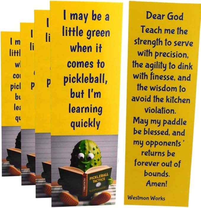 Pickleball Prayer Holy Card Bookmark Bulk Lot Bundle Funny Pickle Pickleballer Pack Made in The USA, Set of 5