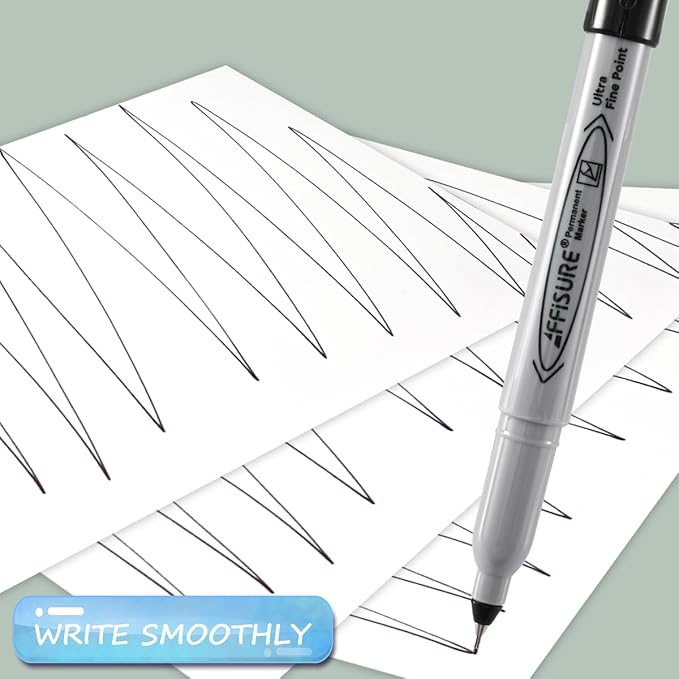 Permanent Markers, Ultra Fine Point, Black, 100 Count, 0.4mm, Fine tip permanent marker set, quick dry, waterproof, fading resists, durable, marks on paper, glass, ceramic, plastic, wood, rock, metal