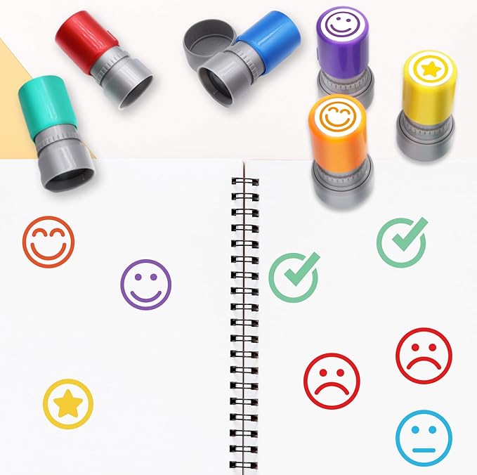 6-Piece Set of Rating Stamps-Teacher Stamps for Classroom Teacher Stamps for Grading Teacher Stamp Self Inking Stamp Teacher Gifts