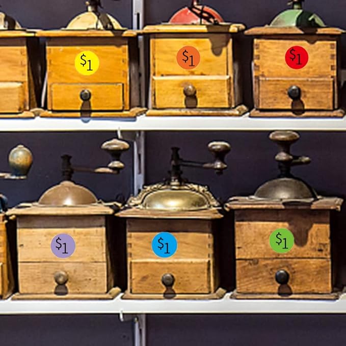 1200 Pieces 0.75 Inch Round Color Coding Label Garage Sale Stickers, Blank Yard Sale Price Stickers, Permanent Adhesive Dots, Easily Writable with Perforation Line (Orange)