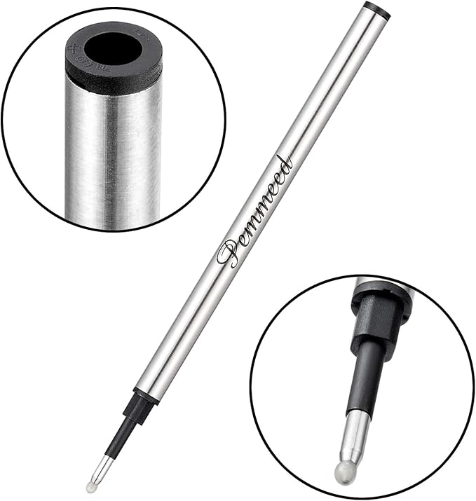 Rollerball Pen Refills Work for Original for G5/G6/G8 Pens, Pen Refills, Gel Ink Metal Standard Size Fine Point 0.7mm(5black +5blue) (Pack of 10)