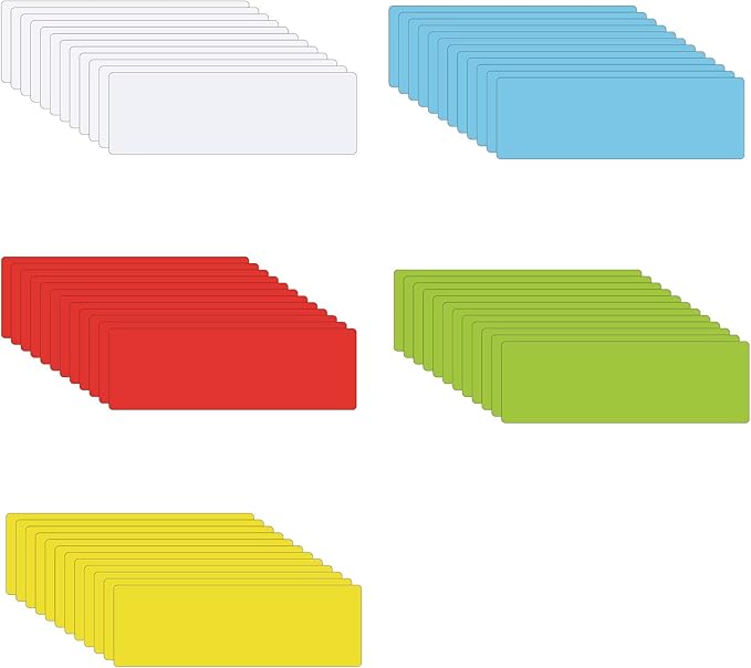 Dry Erase Magnetic Labels (1x3,Pack of 60),Write On Magnets Sticker,Real Waterproof/Reusable for Classroom&Office&Cabinet&whiteboard&Fridge&More (Multicolor)