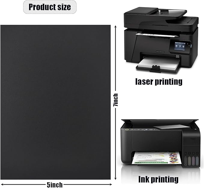 50 Pack 5x7 Black Cardstock Paper Blank Thick Heavyweight 92lb Card Stock for Making Invitations cards, Postcards