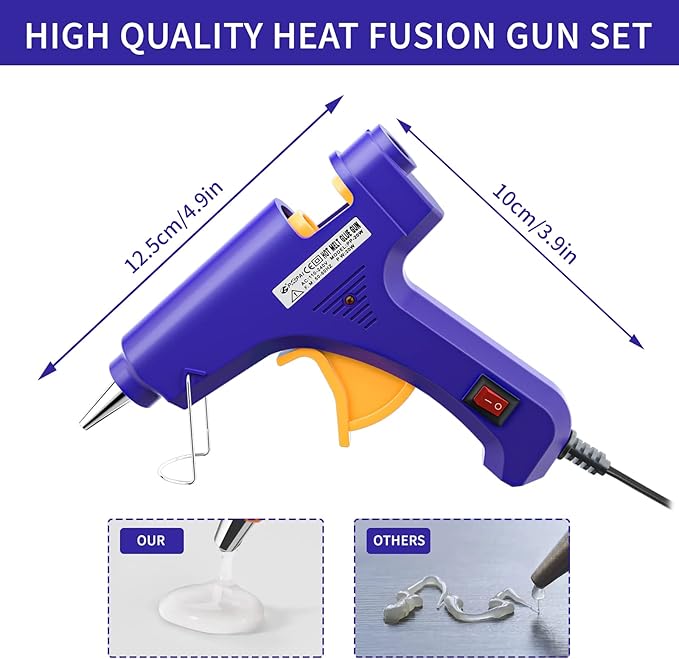 Mini Hot Glue Gun Set for Class Project, Small Glue Gun Hot Melt Arts Craft DIY Glue Gun for Crafts School DIY Arts Home Quick Repairs (Multicolored 8 Pieces)