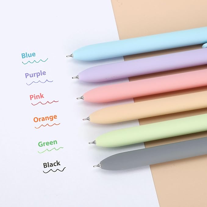 FIOVER Colored Pens, 12 Pack Colorful Gel Pens, Medium Point 0.7mm, Smooth Writing Journaling Supplies Multicolor Ballpoint for Journaling, Drawing, Doodling, and Note Taking(12PCS Aesthetic+Vintage)