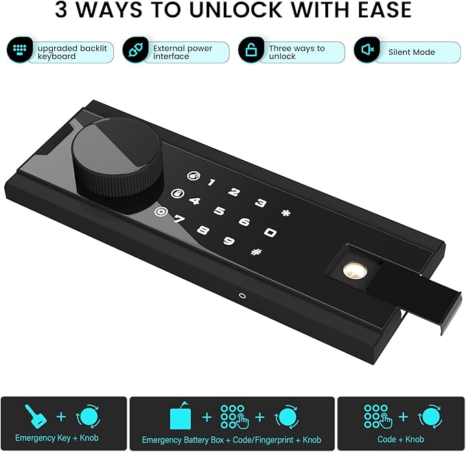 Kavey 1.6 Cub Safe Box, Home Safe with Backlit Touch Screen Keypad and Dual Alarm System, Money Safe With Mute Function and LED Light, Safe for Money Documents Valuables