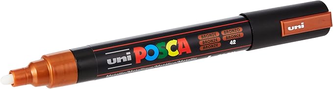 Posca Markers Set, 8 Medium Paint Markers 5M – Metallic Tones – Gold, Silver, Bronze, Metallic Blue, Metallic Green, Metallic Red, Metallic Pink, Metallic Violet
