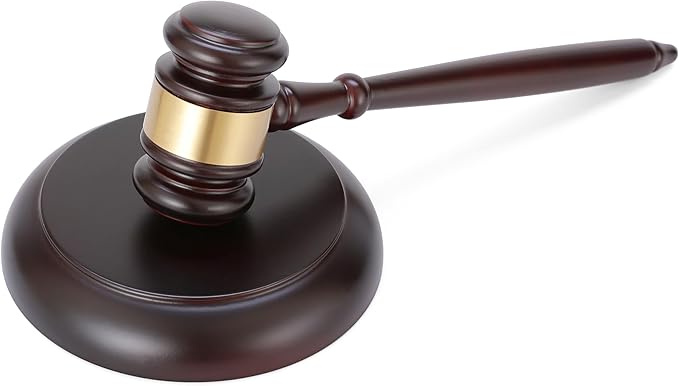 Apexstone Wooden Gavel and Block Set, Wooden Gavel and Sound Block Set for Lawyer Judge Auction Sale Gift