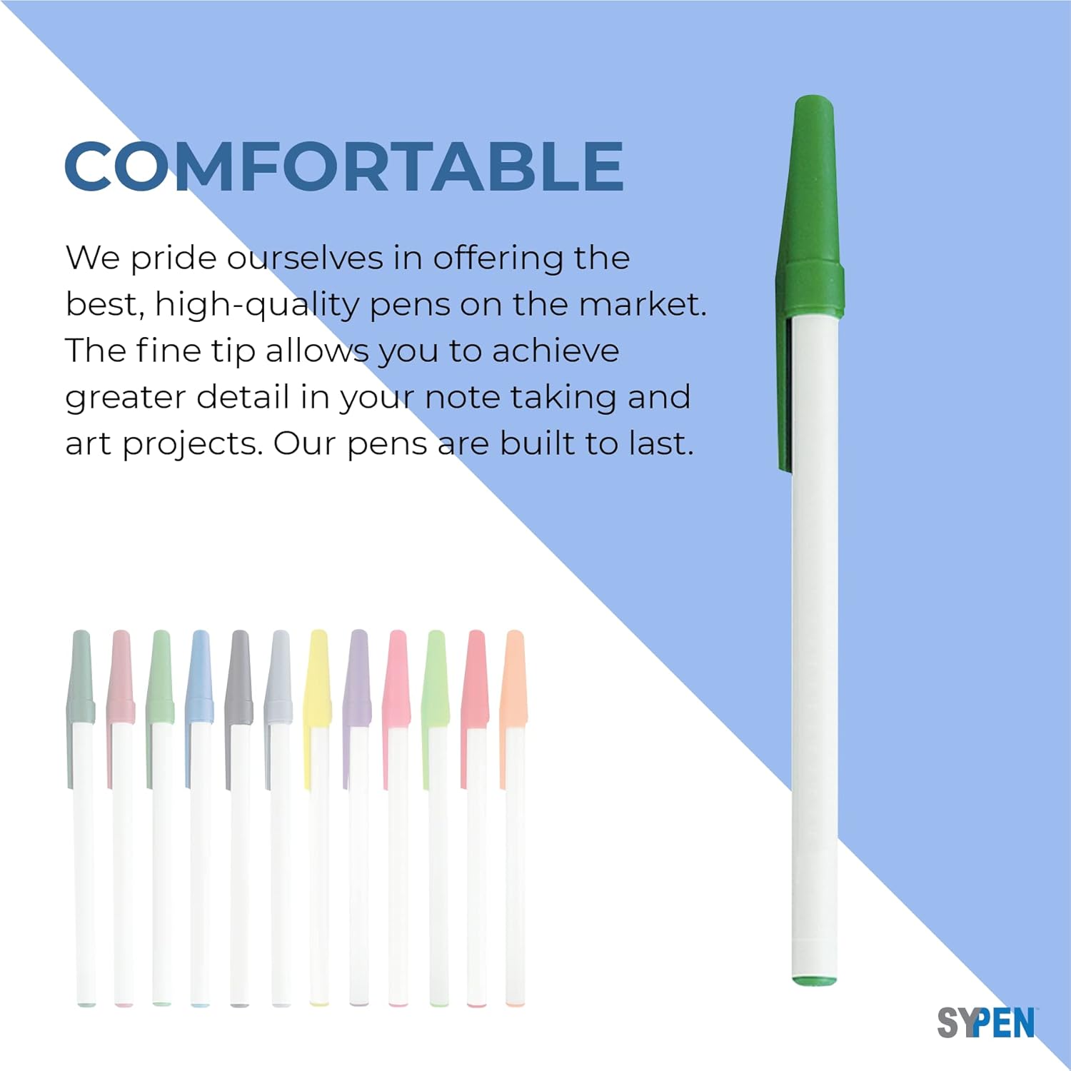 Personalized Stick Pens With your Custom Logo or Text-500 Pack Bulk-for Businesses, Parties, and Events, Custom Printed Slim Ballpoint Pens with Cap, Orange, Black Ink