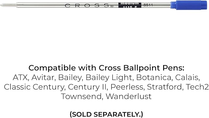 New+Cross blue medium ball-point pen refill