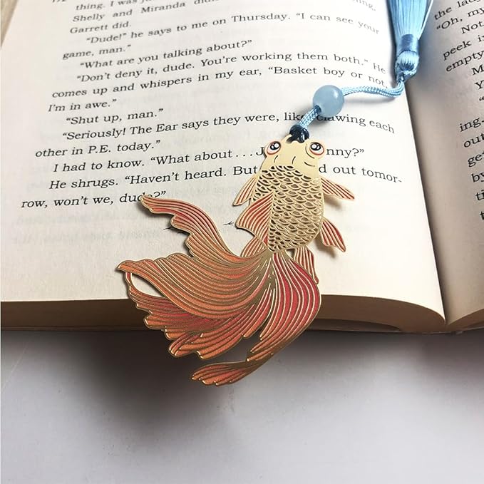 Bookmarks for Book Lovers Book Marks for Reading Women Birthday Graduation Christmas Gifts for Her Cute Metal Bookmark Book Markers Stocking Stuffers for Teens (Fish)