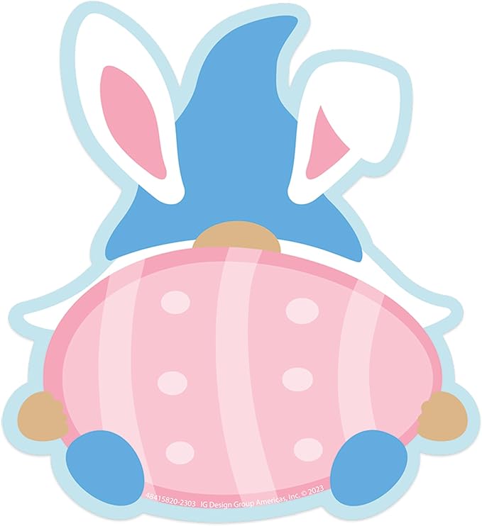 Eureka Easter Gnomes Paper Cut-Out Classroom Decorations for Teachers, 36 Pieces