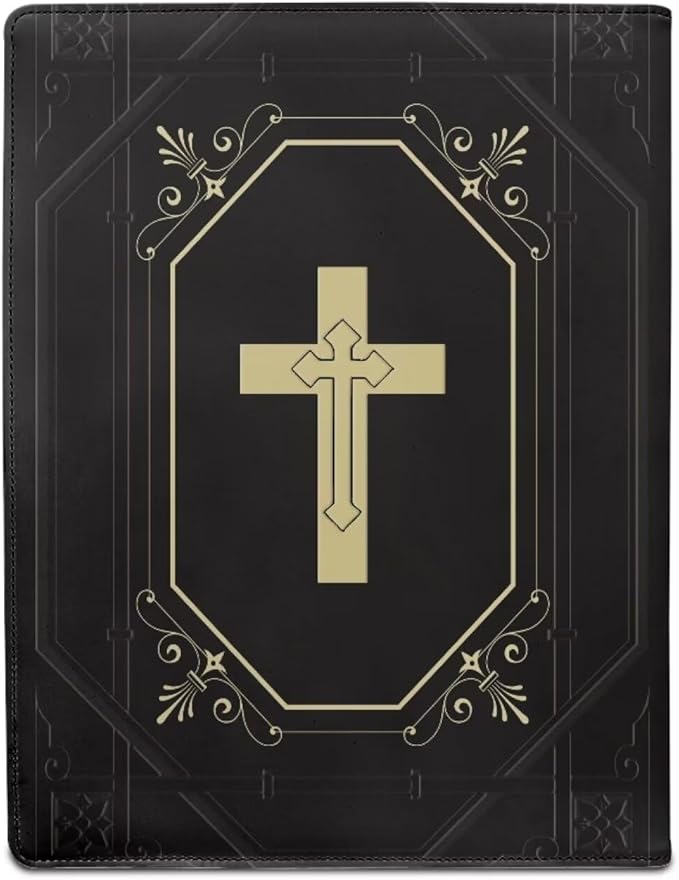 Cozeyat PU Leather Portfolio for Men, Classical Cross Design Clipboard Portfolio Binder, Resume Padfolio for Women, Business Gift for His/Her