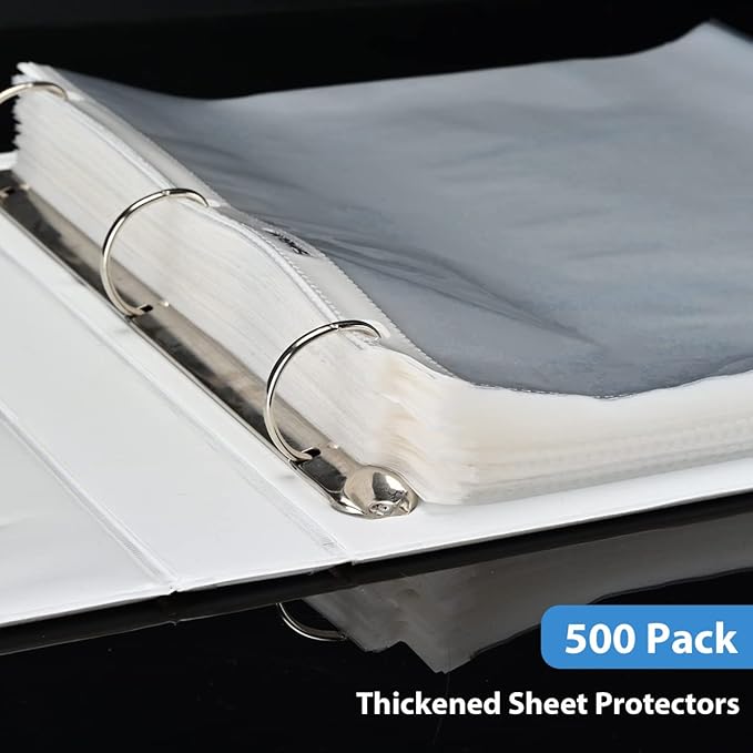 Sheet Protectors 100 Page,Page Protector 8.5" x 11" ，Upgraded Clear Plastic Page Protectors,for 3 Ring Binder, Top Loading Paper Protector with Reinforced Holes,Holds Multiple Sheets，Letter Size