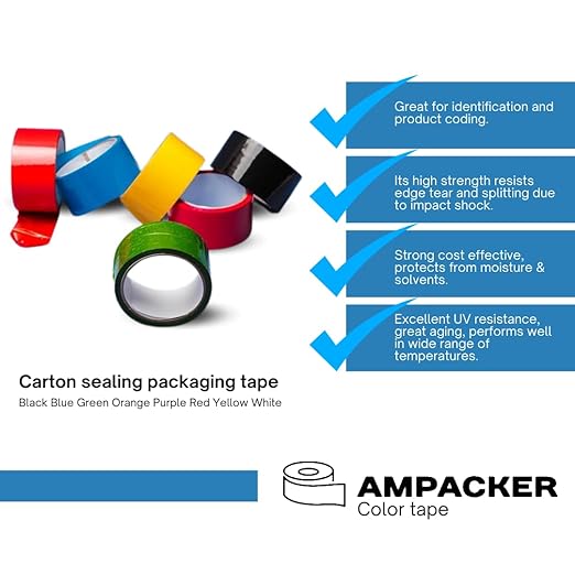 Heavy Duty Packaging Color Tape for Shipping,Packing and Moving 2" Wide x 2.0 Mil Thick -110 Yrd Roll -Acrylic Adhesive Tape for Box Sealing. (36 Rolls, Yellow, 2" Wide x 110 yds)