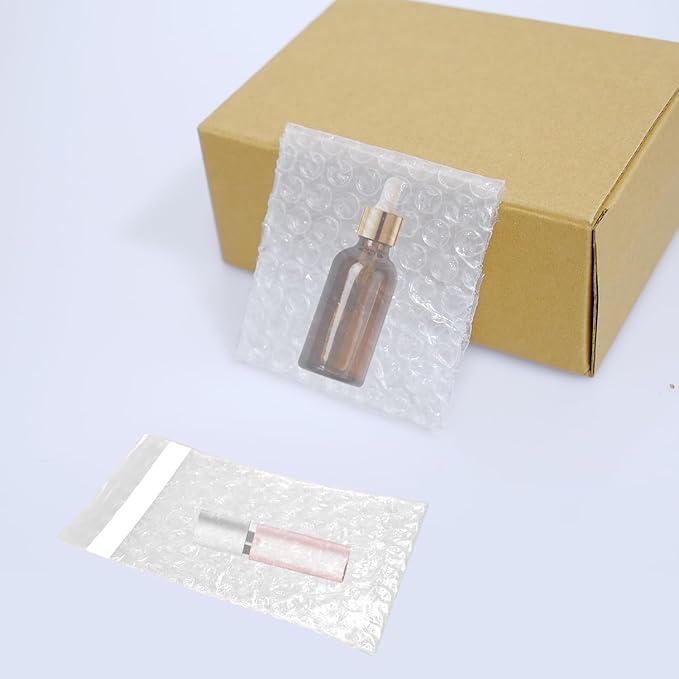 350 Pcs Clear Self Sealing Bubble Bags Plastic Thickening Cushion Packing Bags Double Wall Bubble Pouch Bag Shockproof Pack Protective Bags for Small Business Packing Shipping Storage (3.35" X 4")