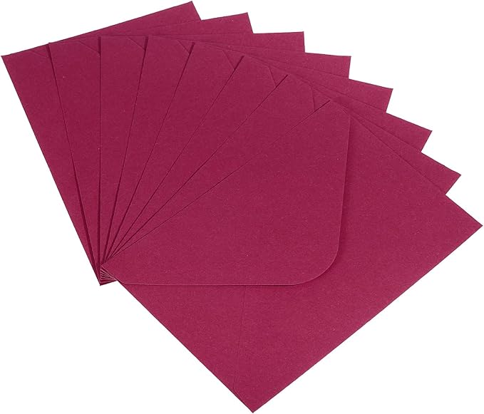 PATIKIL Mini Envelopes, 50 Pack Gift Cards Business Cards Envelope for Greeting Weddings, Dark Red