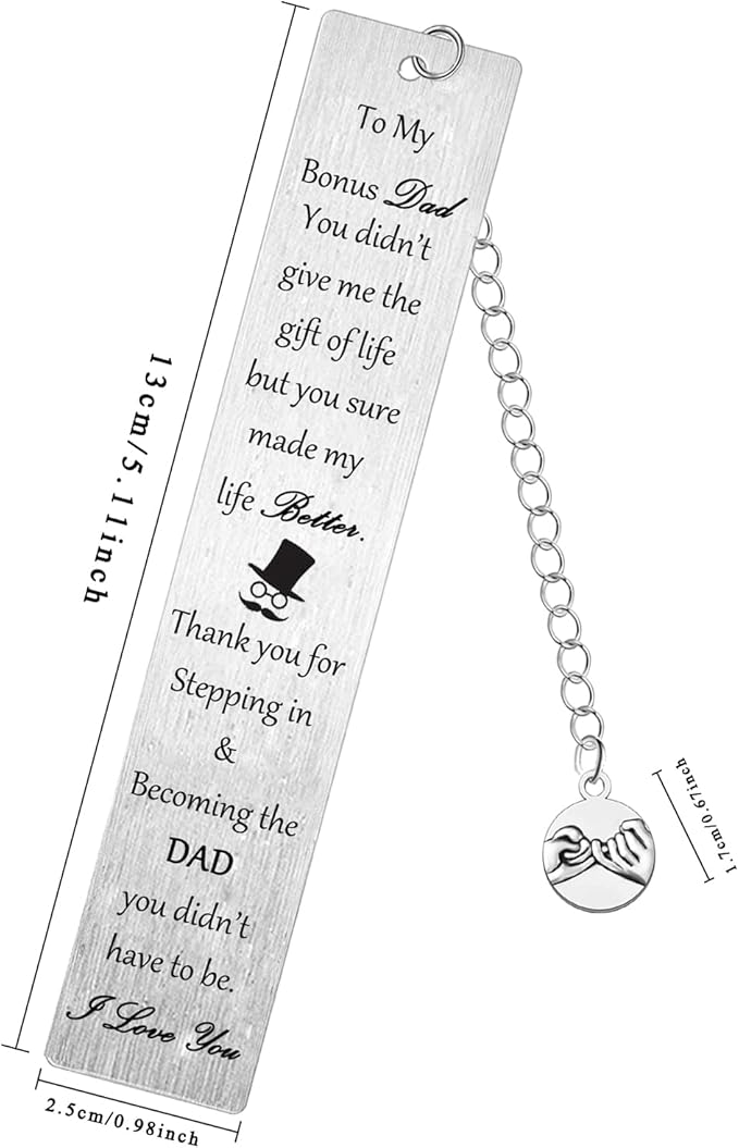 to My Bonus Dad Bookmark Stepfather Bookmarks You Didnt Give Me The Gift of Life But You Sure Made My Life Better Book Lover Gifts Best Step Dad Fathers Day Gifts Christmas Birthday Gift