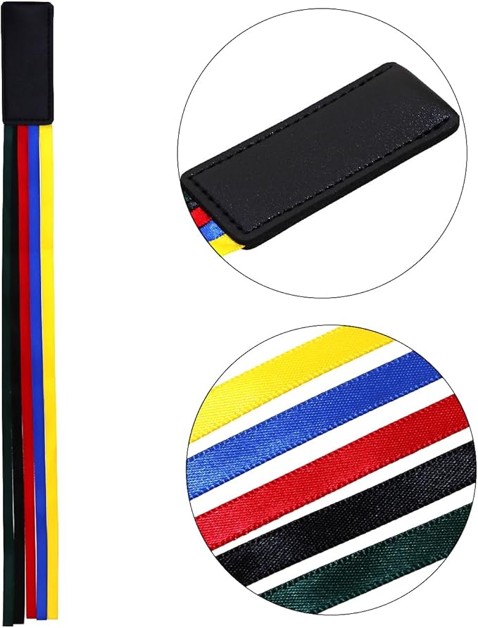 Bible Ribbon Bookmark Artificial Leather Multiple Page Marker with 5 Color Ribbons for Book Lover Reader Teacher Student Christmas Gift (Black)