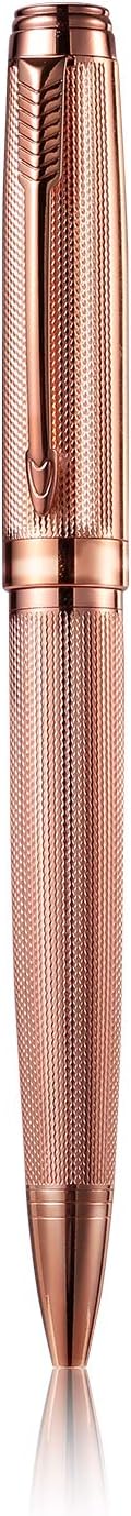 Ballpoint Pen with Gift Box for Men Women,Luxury Stainless Steel Retractable Pen Executive Home Office Use, and 2 Extra Refills Black Ink 1.0mm B2 (rose gold)