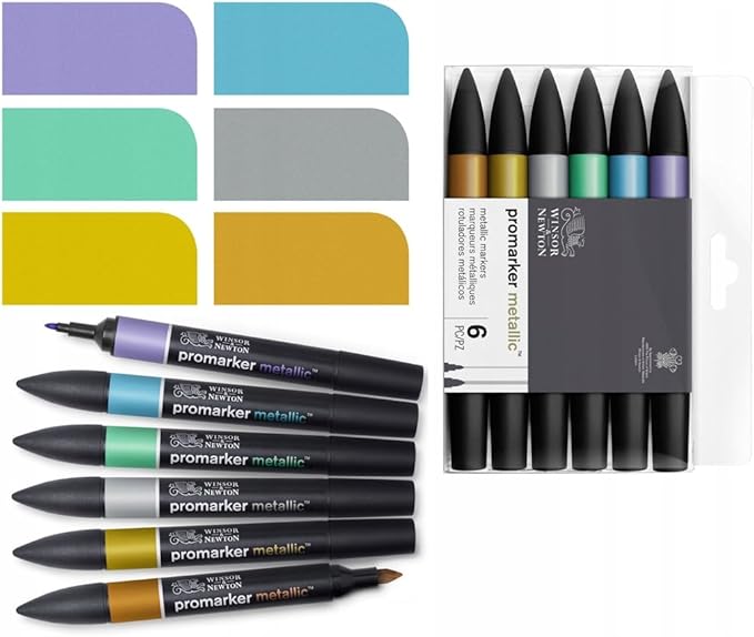 Winsor & Newton Promarker Metallic, Set of 6