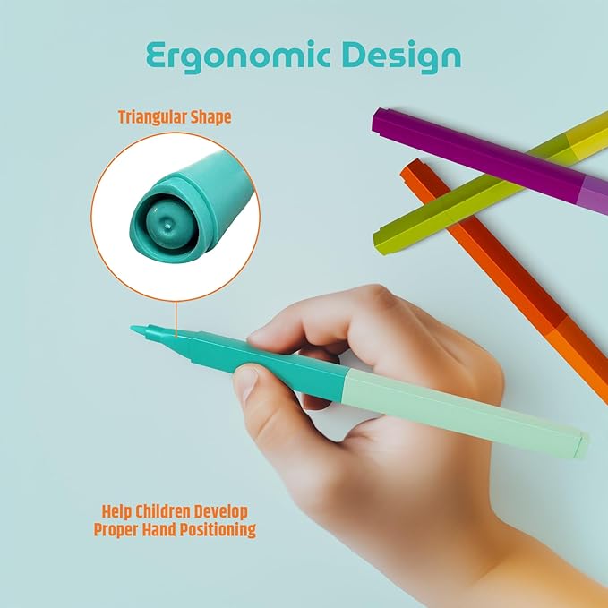 36 Colors Double Sided Washable Mini Markers, Water Based Non-Toxic Thin Marker with Case, Travel Essentials for Kids,Easter Basket Stuffers for Kids, School Supplies, Art Supplies